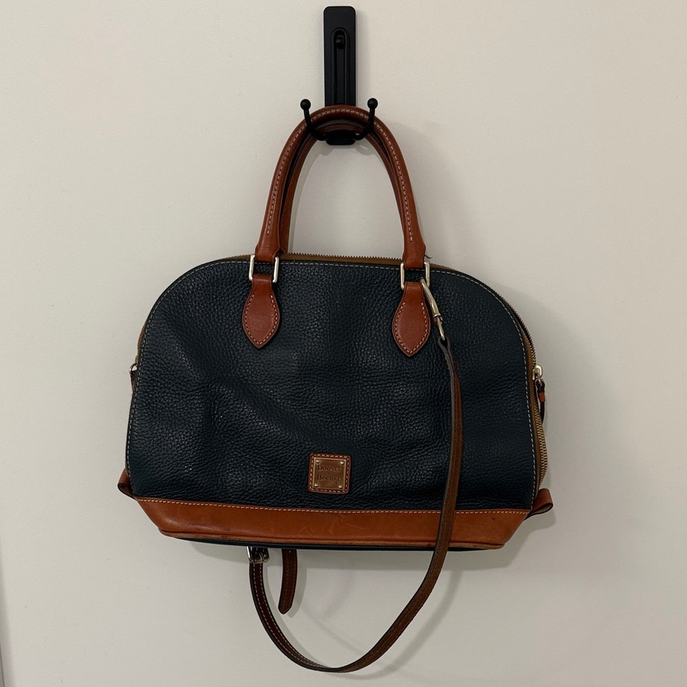 Dooney & Bourke Navy/Brown Leather Vintage Bag